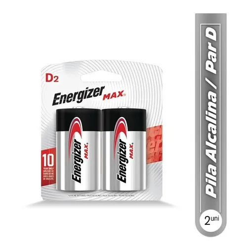 Pila Alcalina Tipo D 2 Unds Alkaline Energizer