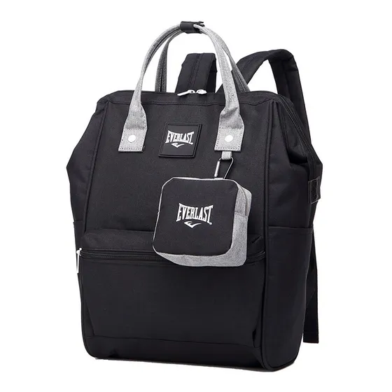 Mochila Cartera Everlast Boca De Pez Laptop Monedero Color Negro 20 L