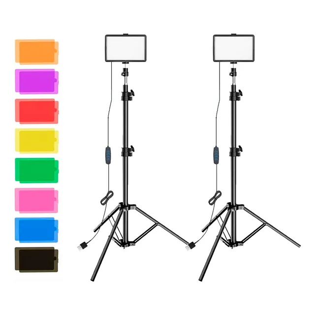 Set De 2 Luces Led Kit Para Fotografía Y Video Trípode Luz