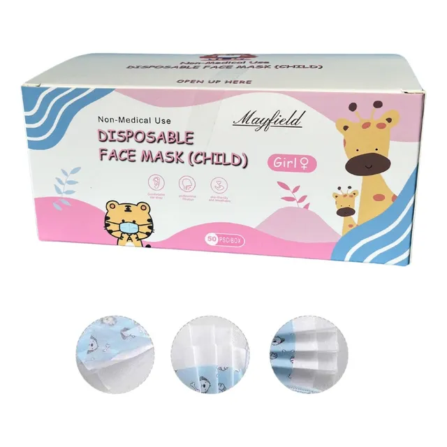 Tapabocas Pediátrico Caja X50 Unds Individual Niña O Niño