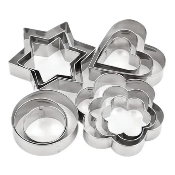 Molde Cortador De Galletas Acero Inox. Set 12  Piezas