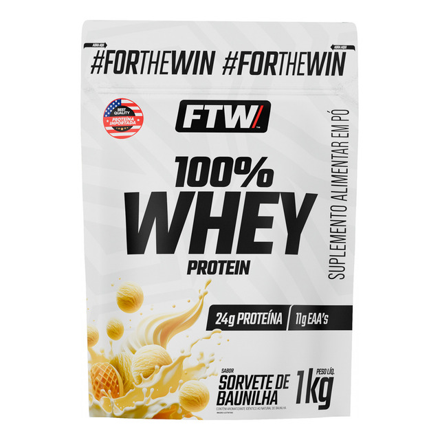 Whey Protein 100% Refil 1kg Sabor Sorvete De Baunilha - Ftw Whey Protein 100% Refil 1kg Sabor Sorvete De Baunilha - Ftw