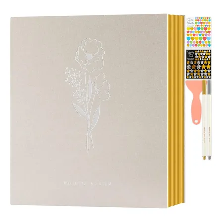 Álbum Fotos Scrapbooking Lino 29cmx27cm 40 Pag. + Accesorios