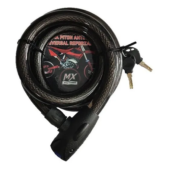 Linga Moto Candado Traba Cadena Piton Acero 25mm X 1,5mt