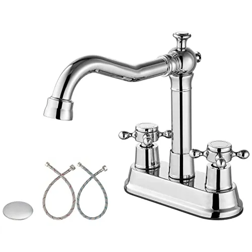 Grifo Central Para Lavabo De Baño Aolemi De 4 Pulgadas, Crom