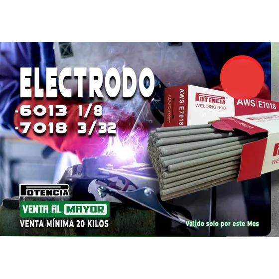 Electrodos E6013 1/8 Y 7018 3/32 Marca Potencia