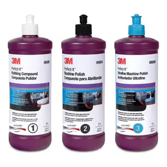 3m Kit Abrillantador, 3 Pulimentos De 1lto Paso 1, 2 Y 3