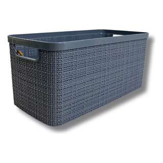 Canasto Organizador Plástico Rectangular Simil Yute 7 Litros Canasto Organizador Plástico Rectangular Simil Yute 7 Litros