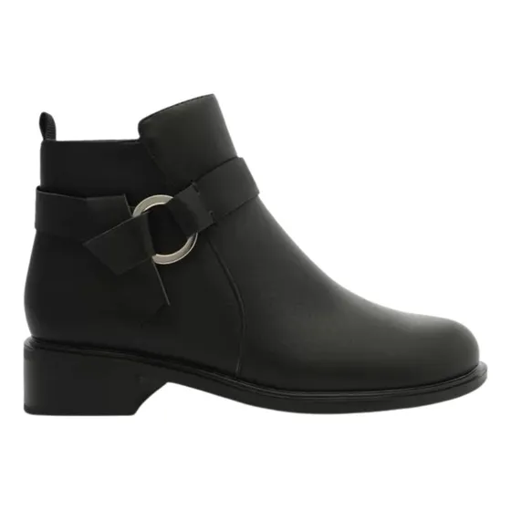 Bota Anacapri Cano Curto Elo De Metal Preta