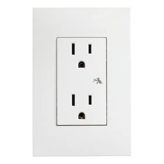 Toma Corriente Dúplex Con Placa 3m Blanco Simon 25