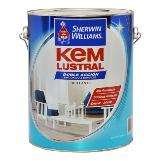 Esmalte Brillante Antioxido Kem Lustral 4 Lts Gris - Rex
