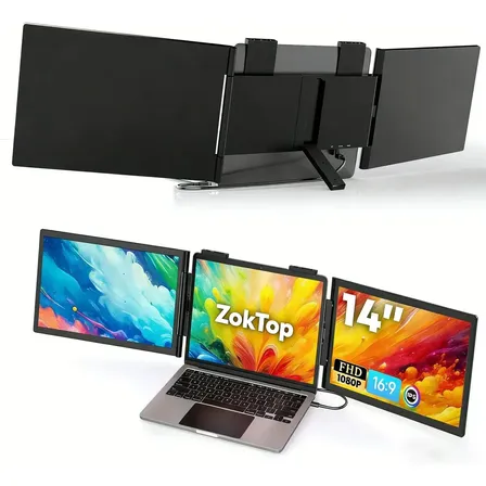 Monitor Portátil Triplo Usb-c Port Para 14 14-16.5 Laptop