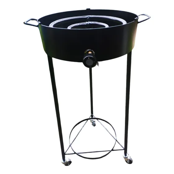 Mechero Anafe Alto 40cm P/disco C/porta Garrafa+ruedas Negro