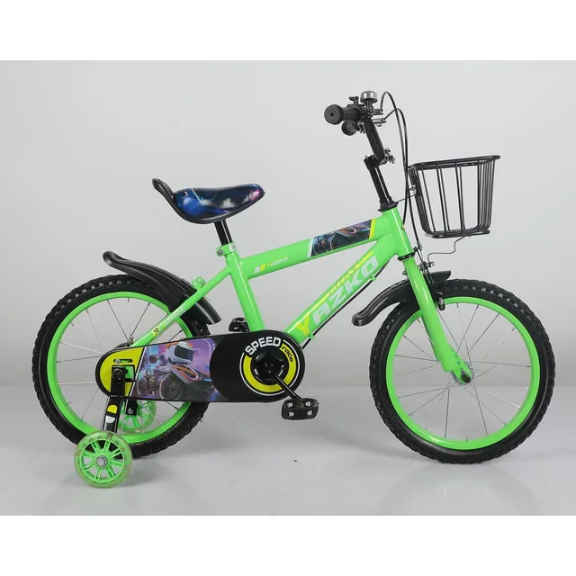 Bicicleta Rin 16 Con Canasta Y Luces En Ruedas De Apoyo