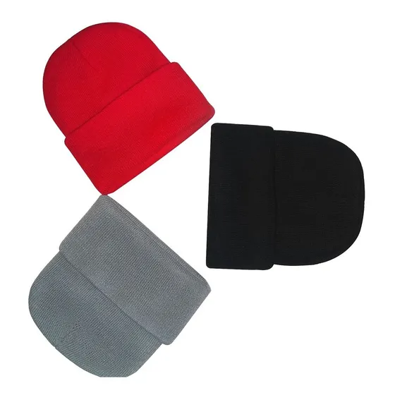 Gorro Tejido Caliente De 3 Piezas Moda Liso De Invierno