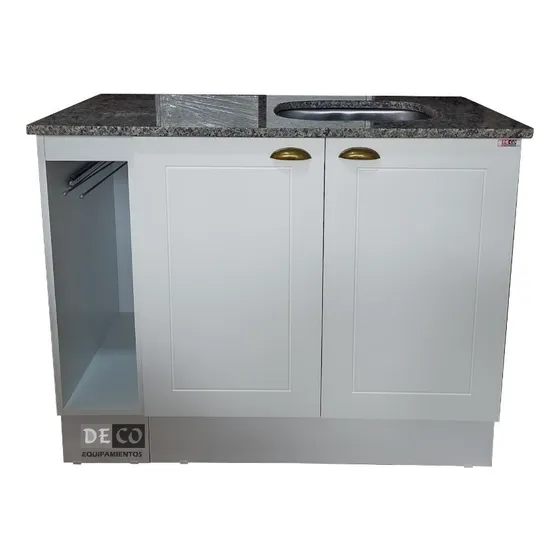 Mueble Mdf De Cocina Un Metro  Con Mesada Granito  Y Pileta