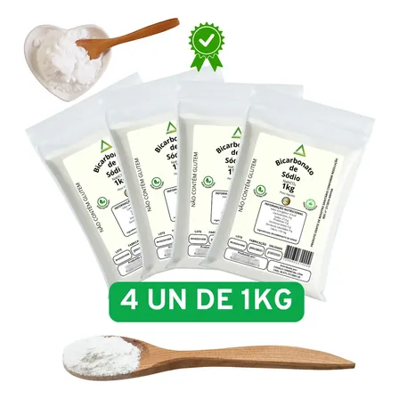 Bicarbonato De Sódio 4kg Puro Alimentício Extra Fino