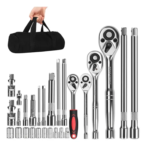 28 Kit De Herramientas Mecanicas Dados Llave Matraca Autocle