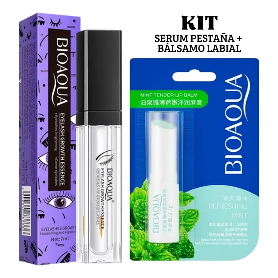 Kit Bioaqua Serum Para Crecimiento De Pestañas + Balsamo