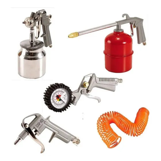 Kit Compresor Aire Bauker Pistola Pintar Inflador Acoples X8