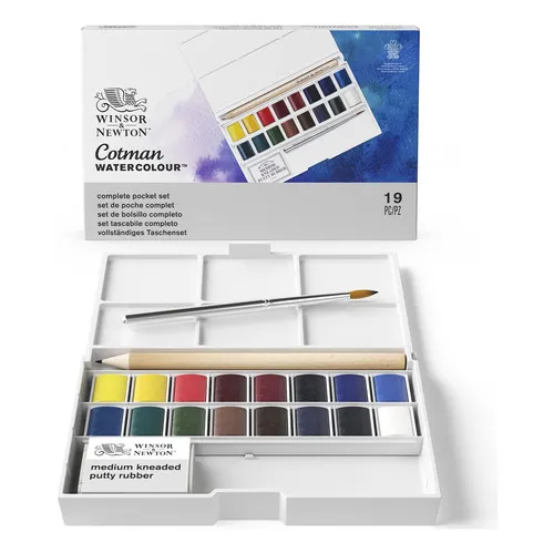 Set Acuarelas Cotman 16 Medio Godet + Accesorios Color Multicolor