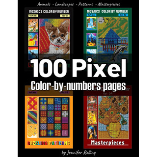Libro: 100 Pixel Cor Por Números: Animais + Paisagem + Padrã Libro: 100 Pixel Cor Por Números: Animais + Paisagem + Padrã