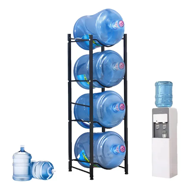 Marhynchus Rack Porta Garrafón Metálico 4 Niveles Para Garrafón De Agua Acero Al Carbono Estante 105*33*34 Cm