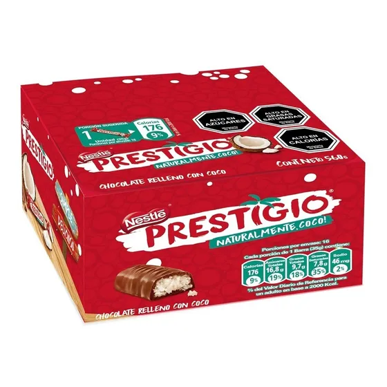 Chocolate Prestigio® barra caja 16 unidades por 35g