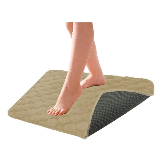 Alfombra De Baño Con Memoria Piedras Base Antideslizante