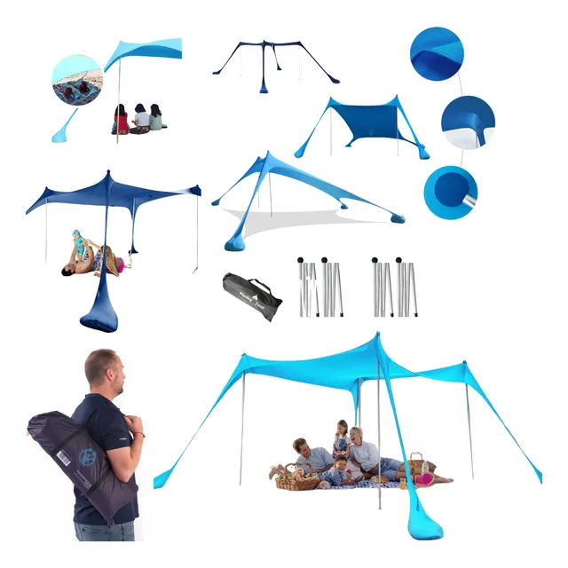Toldo Carpa Gazebo Para Playa 50 Uv  4 Mastiles 2 Posiciones