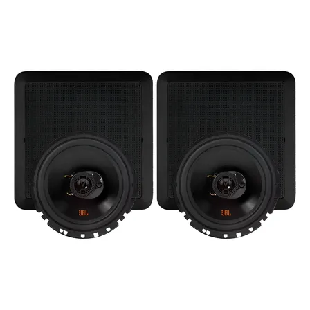Som Ambiente 2 Caixas Alto Falantes 6 Pol Embutir Teto Jbl Arandela Quadrada Preta Bivolt