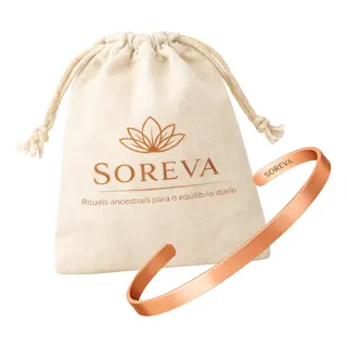 Bracelete Pulseira Cobre Puro Soreva Ayurveda Ajustavel Dourado-escuro 16 Cm