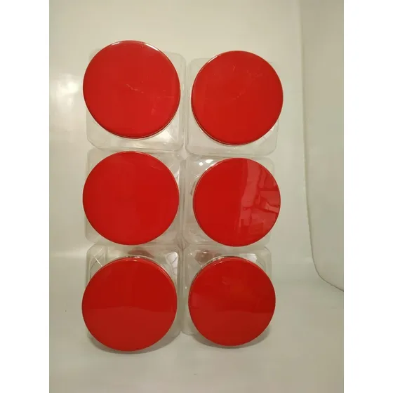 Pacote Com 6 Potes Para Baleiros 3,5l 14x23 Cm Vermelho