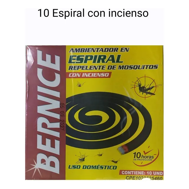 Espiral Con Incienso Tipo Plagatox, 10 Unid. Marca Bernice