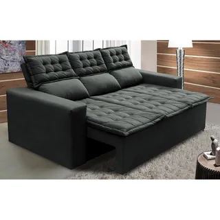 SofĂĄ 3 Lugares RetrĂĄtil E ReclinĂĄvel Cama Inbox Slim 2,00m Velusoft Cinza SofĂĄ 3 Lugares RetrĂĄtil E ReclinĂĄvel Cama Inbox Slim 2,00m Velusoft Cinza