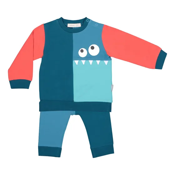 Conjunto Bebé Mounstritos Niño Franela Azul Infanti W25