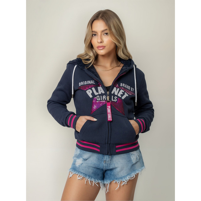 Moletom Feminino Dupla Face Logo Star Planet Girls