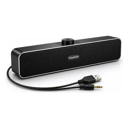 Caixa De Som Pc Notebook Gamer Soundbar Usb 6w Estéreo P2 Prateado 127/220v