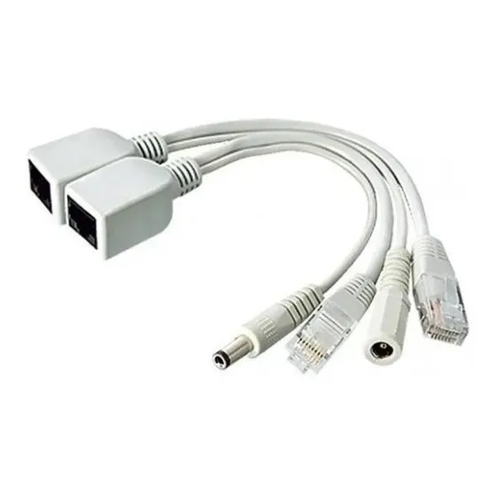 Kit 10 Pares Cabo Adaptador Poe Injetor + Separador