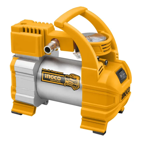 Compresor Inflador 12v Ingco Conecta A Auto 10 Bar Color Naranja Frecuencia 10a