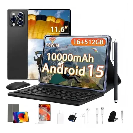 Tablet Android 15 16gb 512gb 10000mah Ips Preto Preto