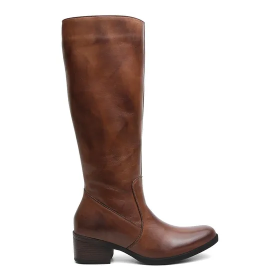 Bota Montaria 100% Em Couro Legítimo C/ Zíper Premium