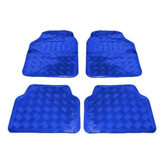 Juego De Alfombras Metalizadas Azul Juego 4 Piezas - Cymaco