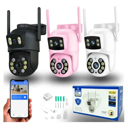 Câmera De Segurança A28 Wifi Dupla 4mp Ptz Sensor Yousee