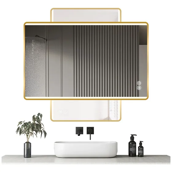 Espejo Led Touch 3 Luces Ajustable 60*100 Con Marco De Metal
