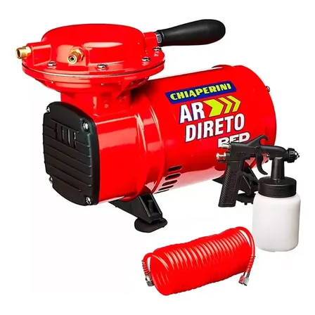 Compressor De Ar Elétrico Portátil Chiaperini Ar Direto + Kit Pintura Red 0.34hp