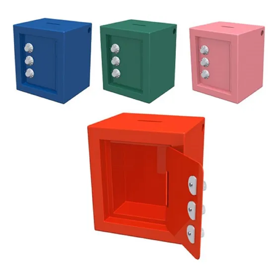 Mini Cofre Com Senha Segredo Cofre Metal Moedas Cédulas 
