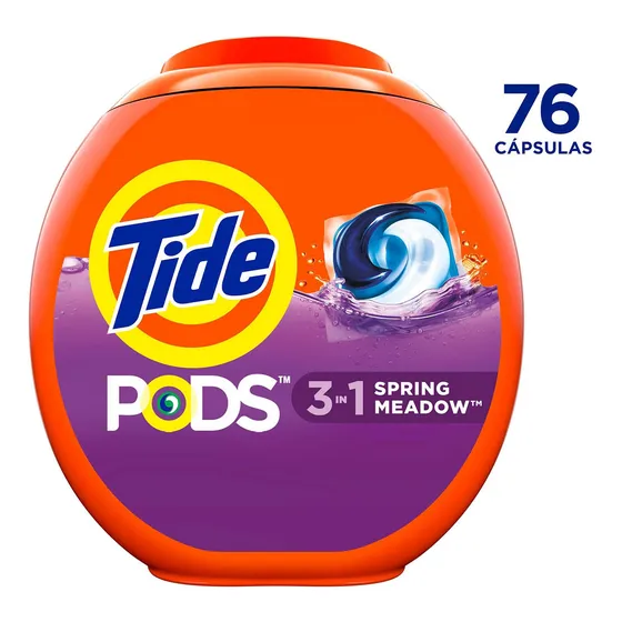 Detergente En Cápsulas Tide Pods Spring Meadow, 76 Unidades