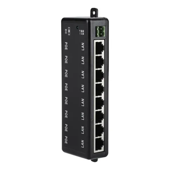 Inyector Cargador Adaptador Corriente Poe Dc 48v, 8 Puertos