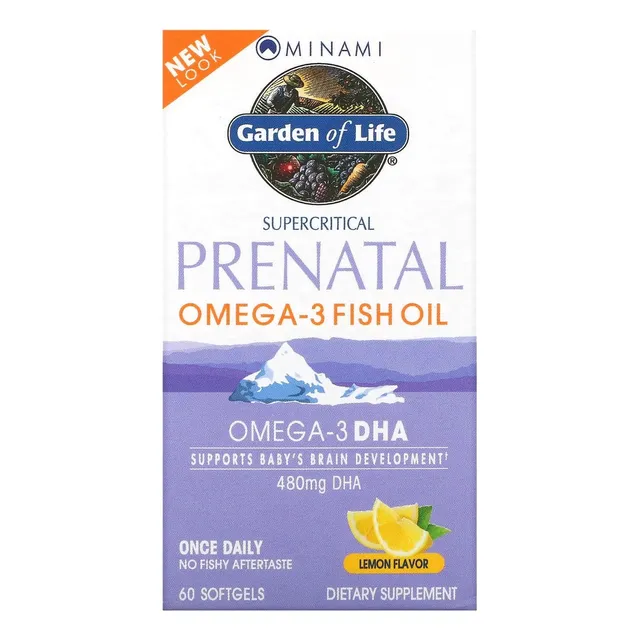 Garden Of Life Minami Omega 3 Prenatal 60 cápsulas sabor limón